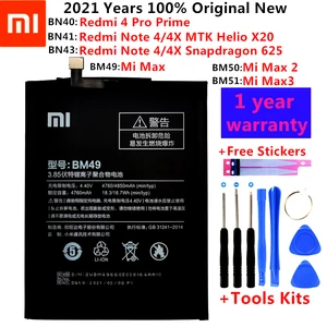 100 original replacement battery for xiaomi mi max max 2 max 3 redmi 4 pro prime redmi note 4x note4 phone batteries tools free global shipping
