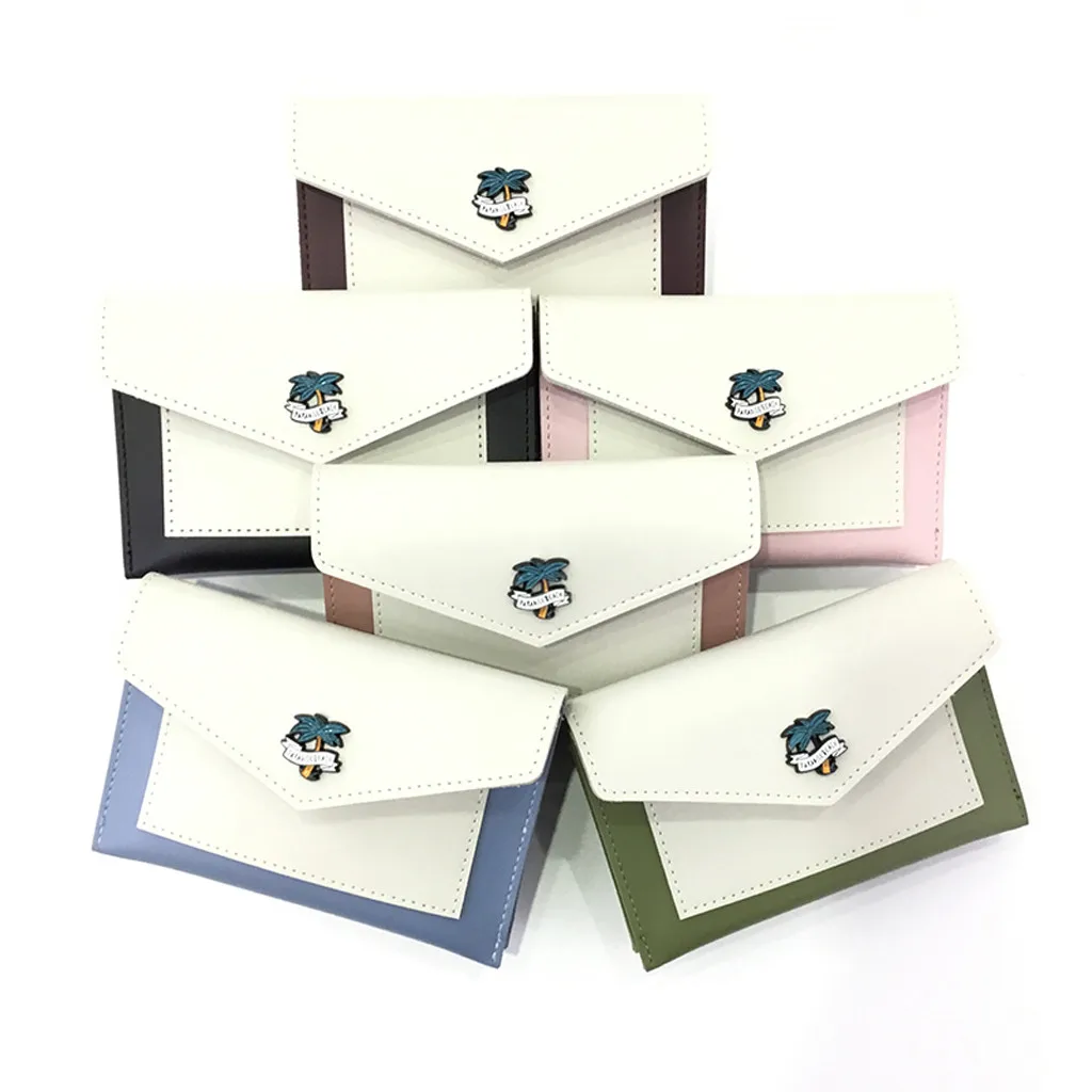 Женский двухслойный кошелек конверт многофункциональная сумка для карт