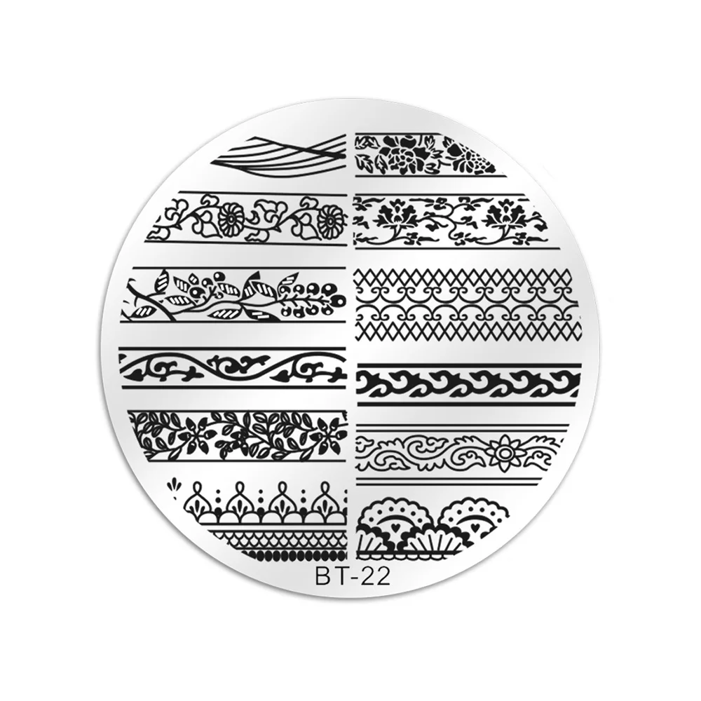 Пластины для стемпинга ногтей Biutee прямоугольные креативные шаблоны дизайна с