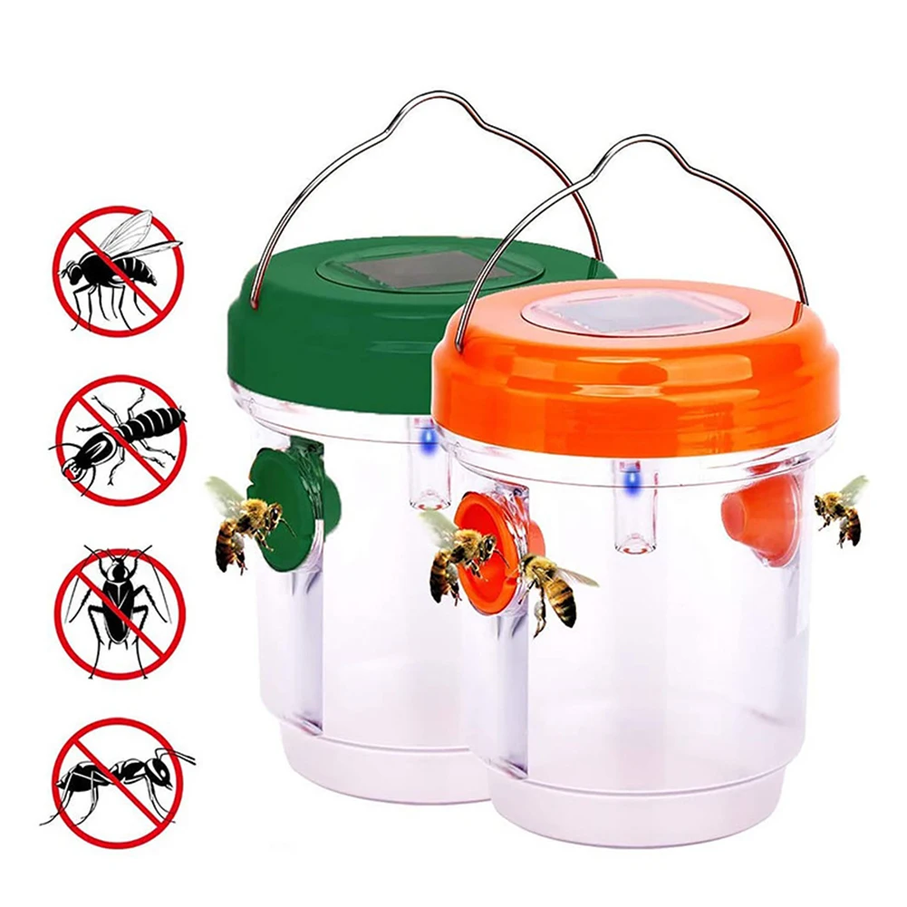 

LED Solar Powered Garden Patio Mosquito Wasp Killer Outdoor Hanging Trap Bottle Catching Outdoor Fruit Fly Insects Pest Killer