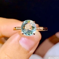 kjjeaxcmy fine jewelry 18k gold inlaid natural gem green tourmaline new female popular ring luxury support test hot selling