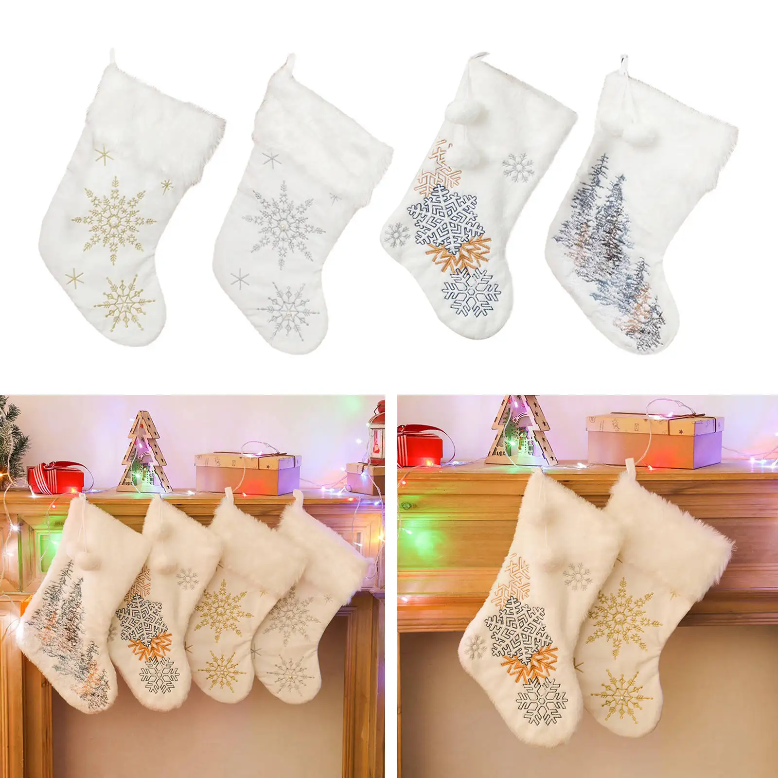 

1 Pairs Christmas Stocking Fashion ing Ornaments for Xmas Family Women
