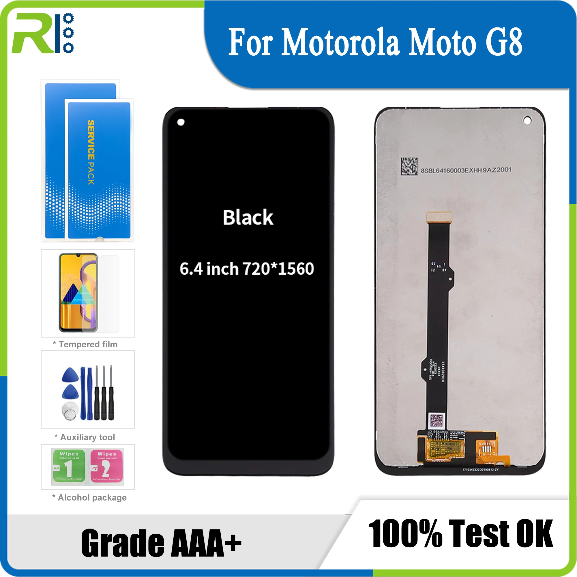 

Оригинальный ЖК-дисплей 6,4 дюйма для Motorola Moto G8, ЖК-дисплей с сенсорным экраном и рамкой, проверенный дигитайзер в сборе, запасные части