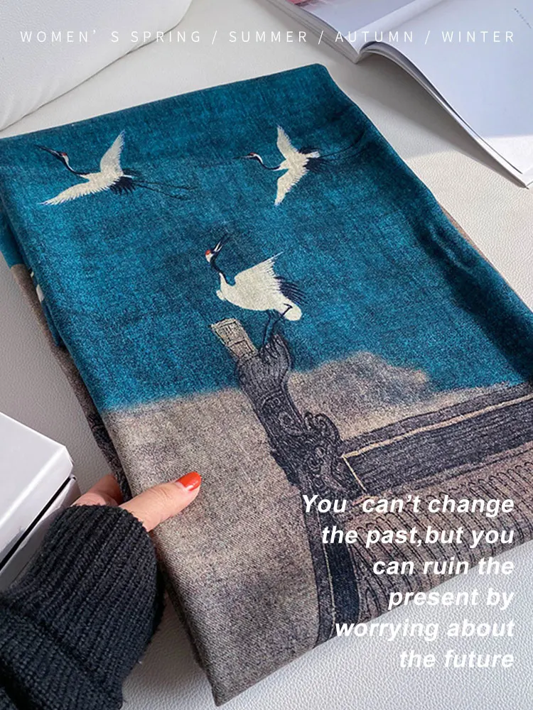 

Chinese Pashmina Scarf Cashmere Luxury brand Winter Warm Cashmere Scarf For Women Designer Scarf Shawl Pashmina 200 100cm