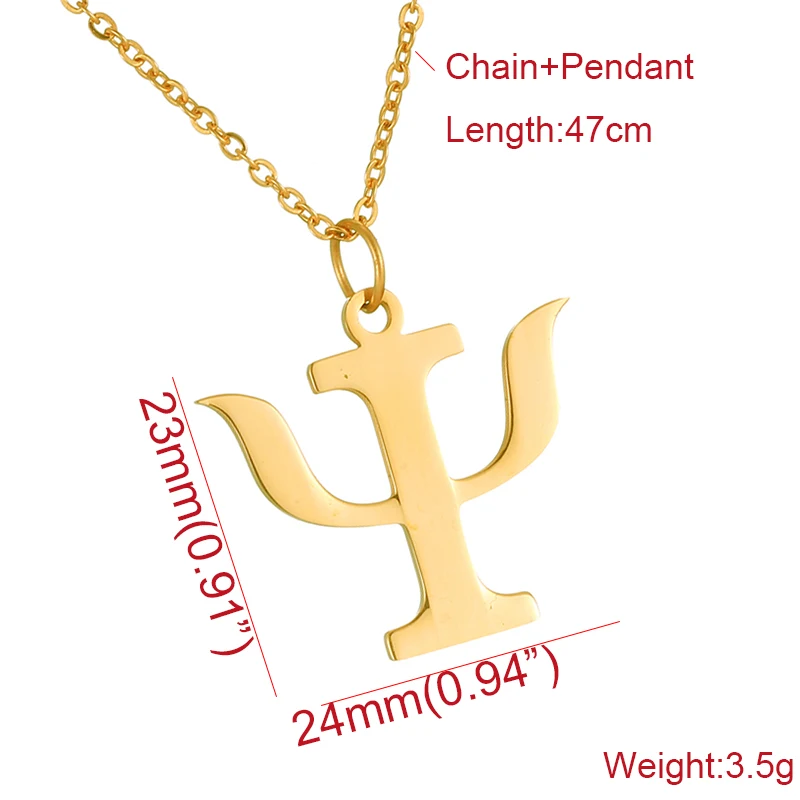 Psychic символ ожерелье с подвеской простое нержавеющая сталь цвета: золотистый