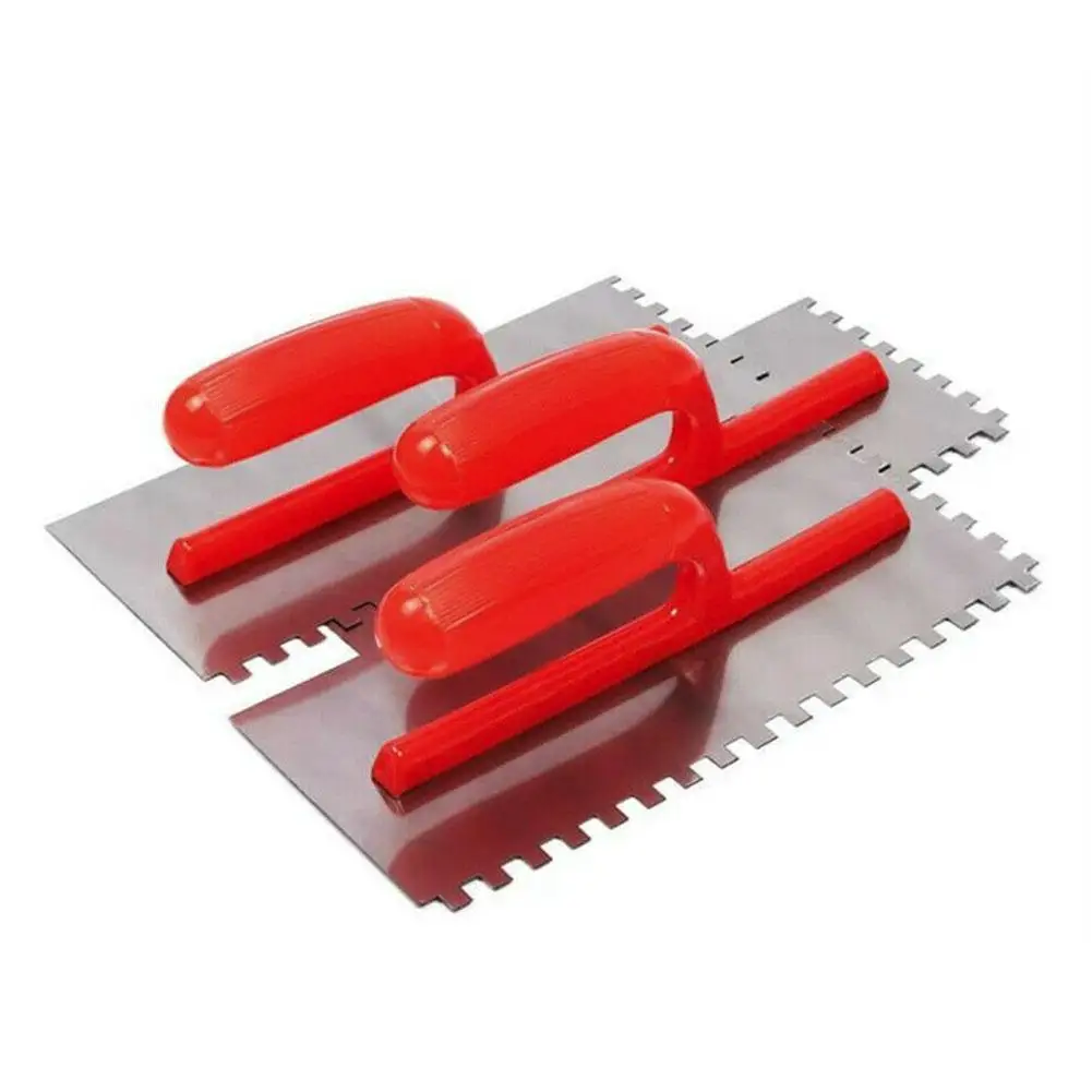 

28x12cm Plastering Finishing Trowel Steel Blade Handle And Sharp Plastic Notched ABS Durable Blade Non-Stick Square