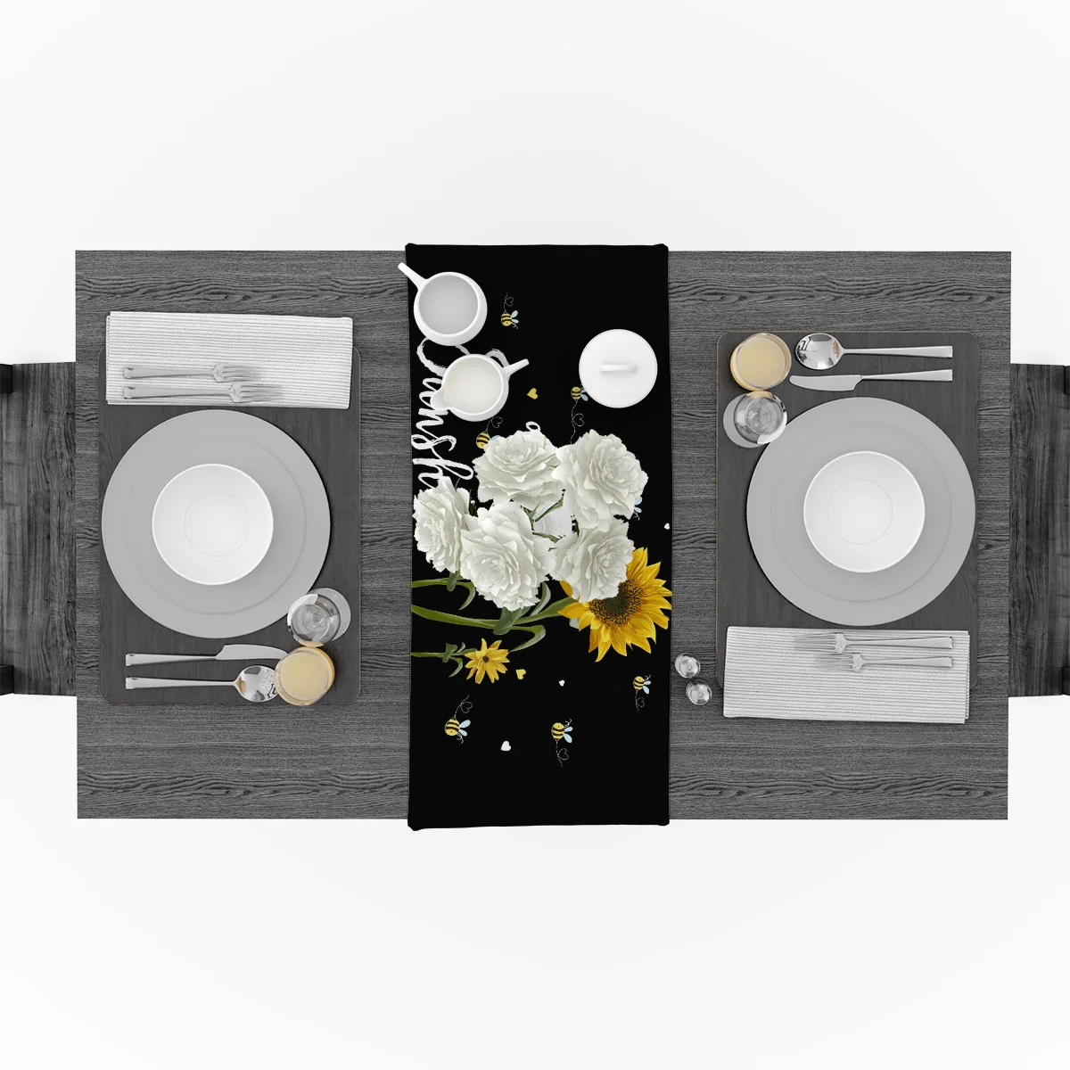 Ты мой Солнечный Подсолнух пчела настольная дорожка Настольный Флаг украшения