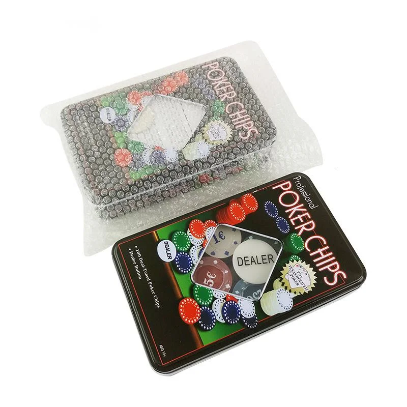 Набор для казино Техасские покерные чипы 100 шт. игральные токены тонкие