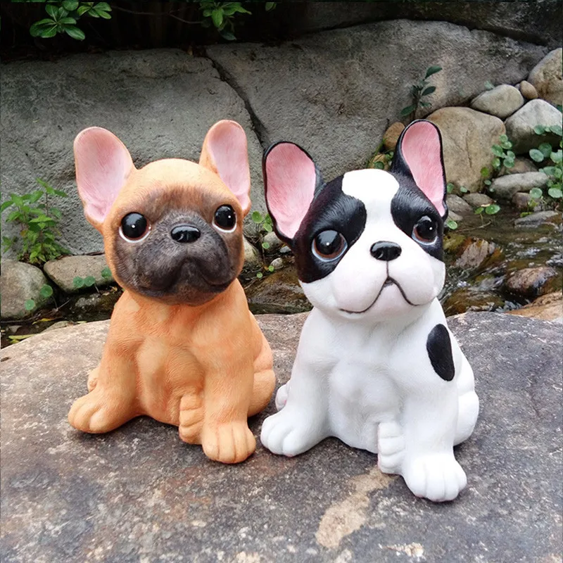

6" Simulation Resin French Bulldog Desk Tabletop Decoration Dog Personalized Gift Christmas Creative Home Decor X3410