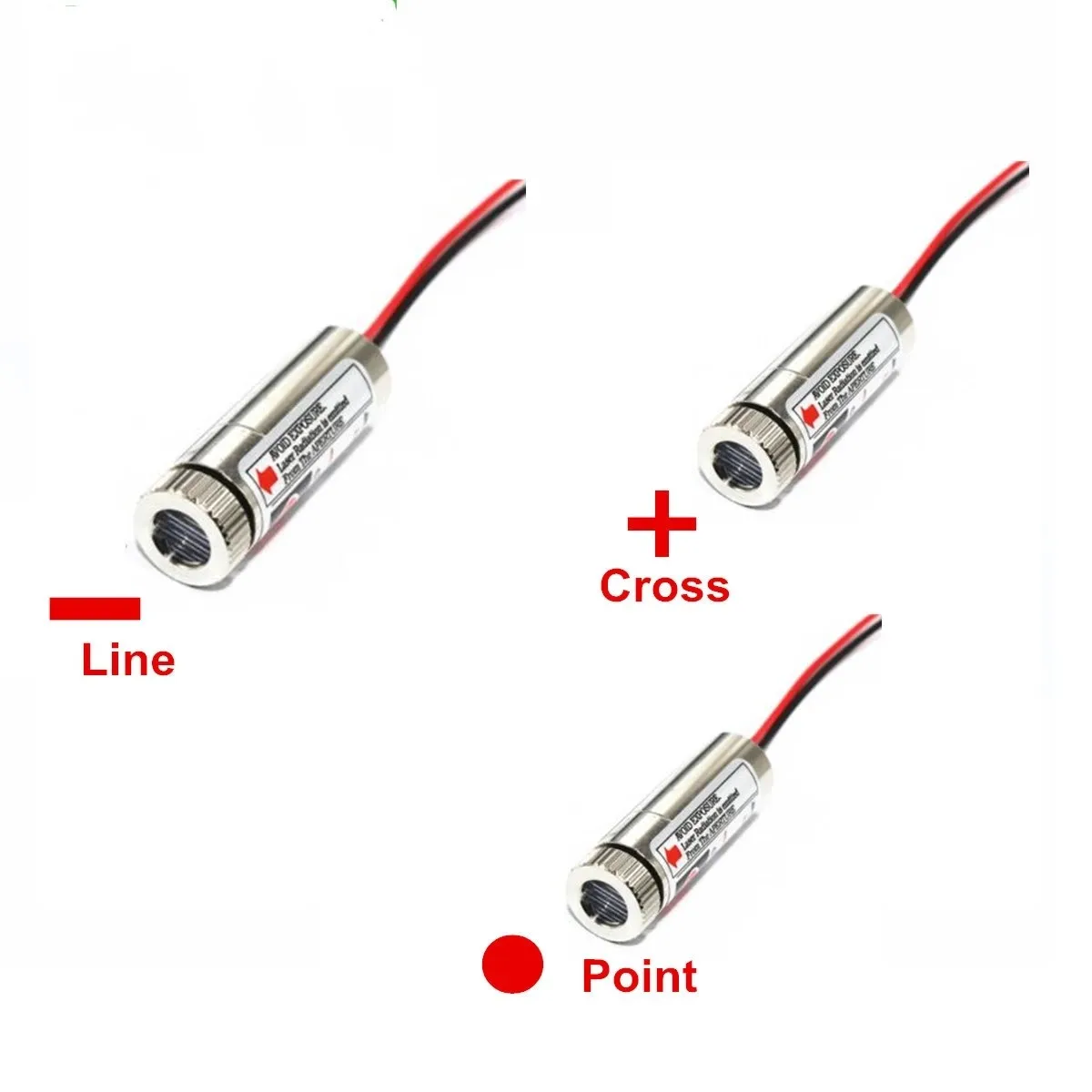 

650nm 5mW Red Point / Line / Cross Laser Module Head Glass Lens Focusable Industrial Class