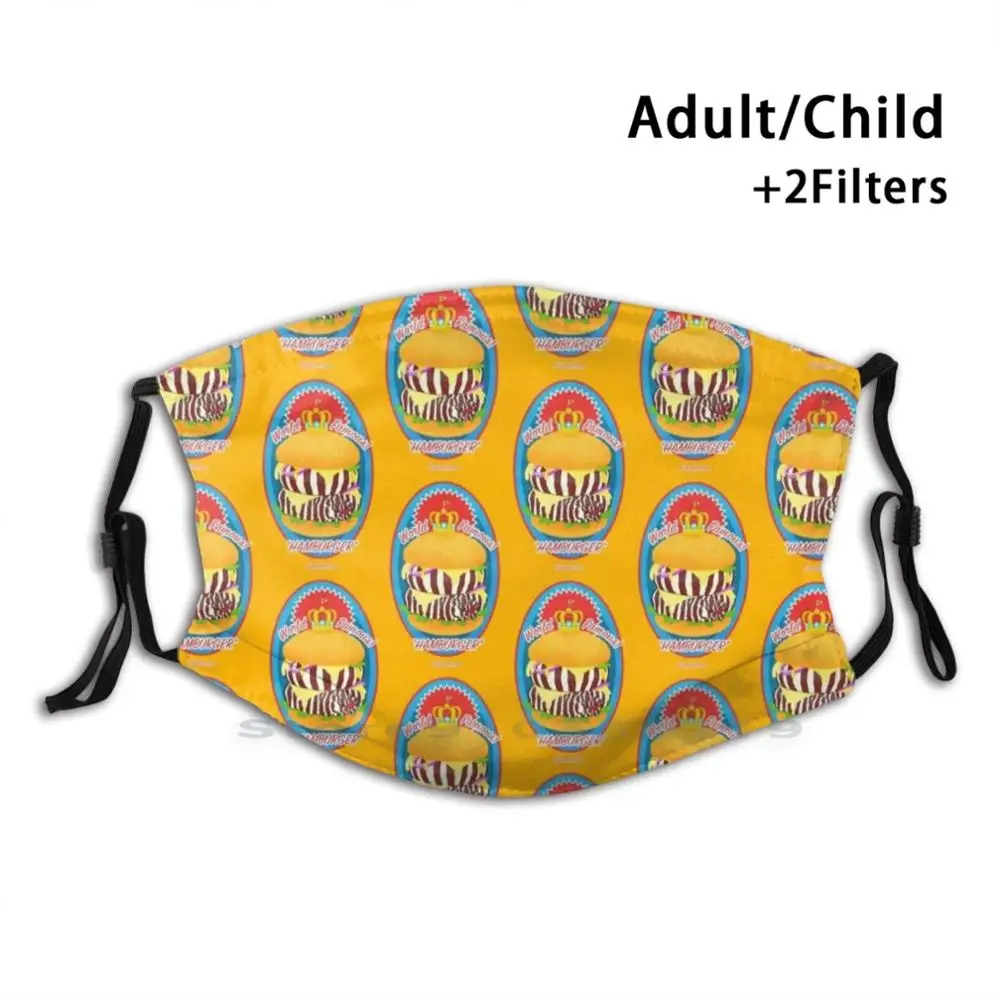 

World Famous Hamburger! Print Reusable Mask Pm2.5 Filter Face Mask Kids Eel Hamburger Fish