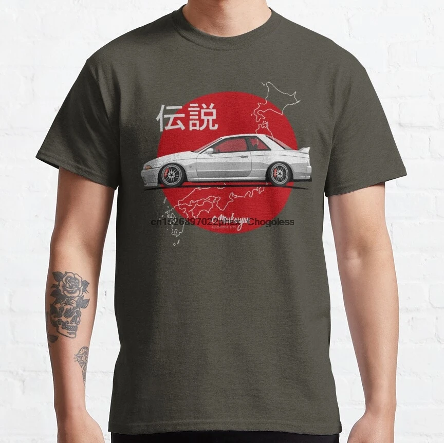 Футболка Skyline R32 GT R для мужчин и женщин белый цвет|Мужские футболки| |