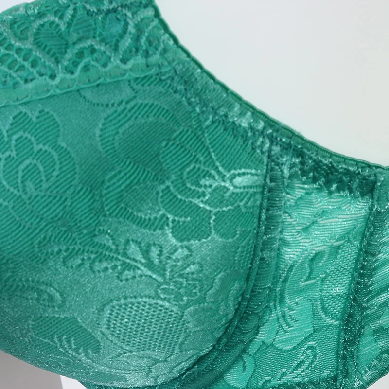 Сексуальный зеленый кружевной бюстгальтер женское белье 3/4 чашки удобные