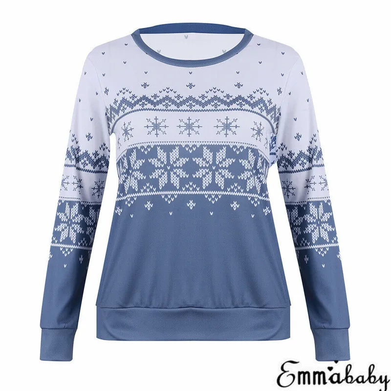 

UK Stock Women Christmas Sweatshirts Long Sleeve Casual Autumn Winter Sweatshirts