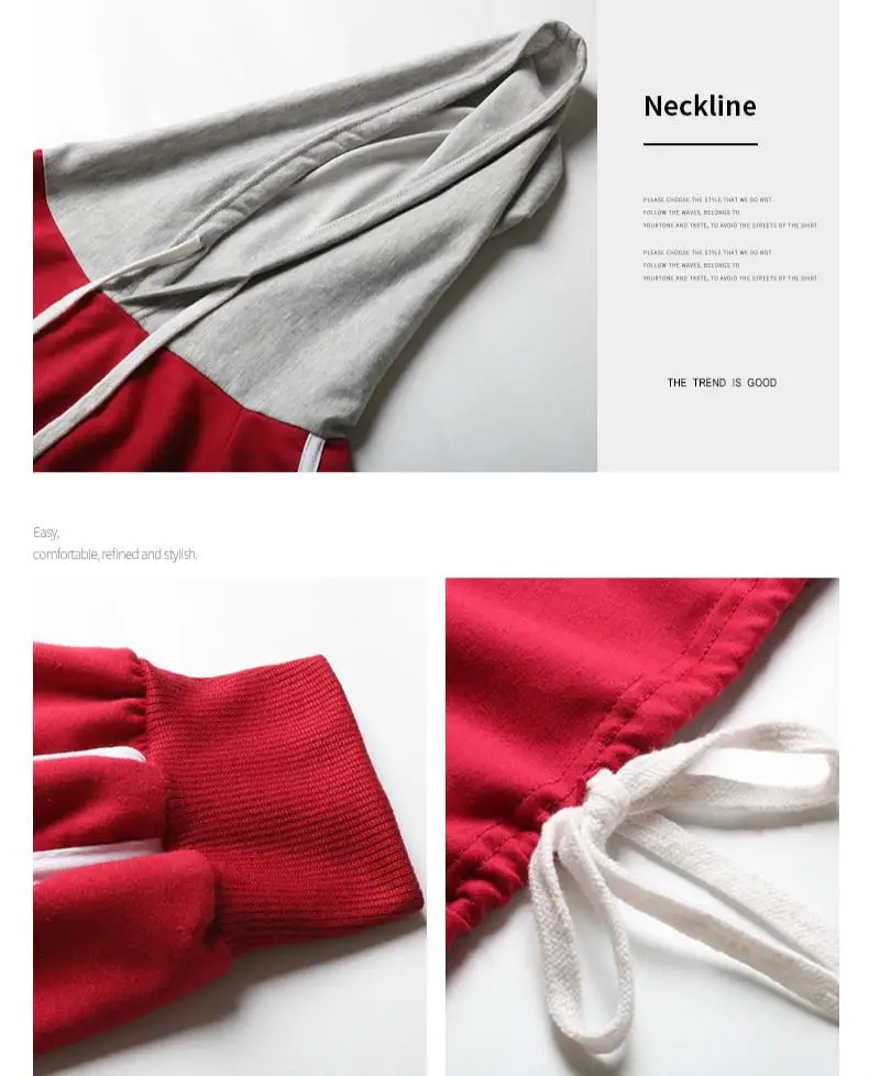 

Autumn Women Plus size Hoodies Sweatershirt Red Casual Big Size Hooded Tops Pullover 3XL 4XL Large Size Loose Short Sweatershirt