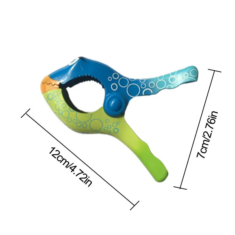 

2Pcs Powerful Laundry Big Clip Beach Towel Clip Imitation Fish Beach Quilt Clips Plastic Thick Windproof Clothespin Storage Clip
