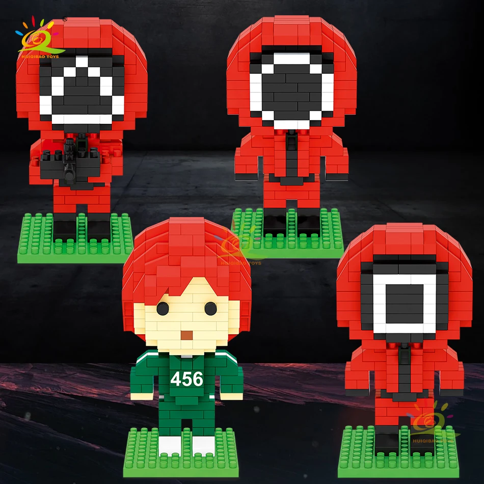 HUIQIBAO город кальмар фильм окружающий герой модель микро строительный блок тюрьма