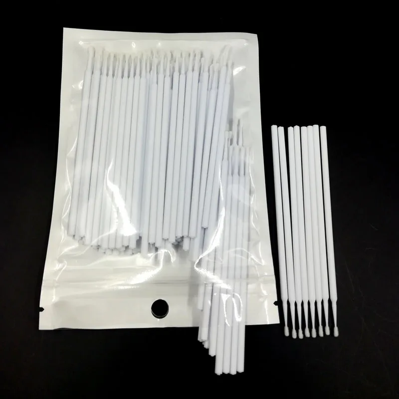 100pcs-Bag-White(s) 100 шт./лот, одноразовые Микро Кисти, аппликаторы, кисть для туши, инструменты для наращивания ресниц, индивидуальные Микро Кисти для ресниц, косметическая кисть - Цвет: 100pcs-Bag-White(s)