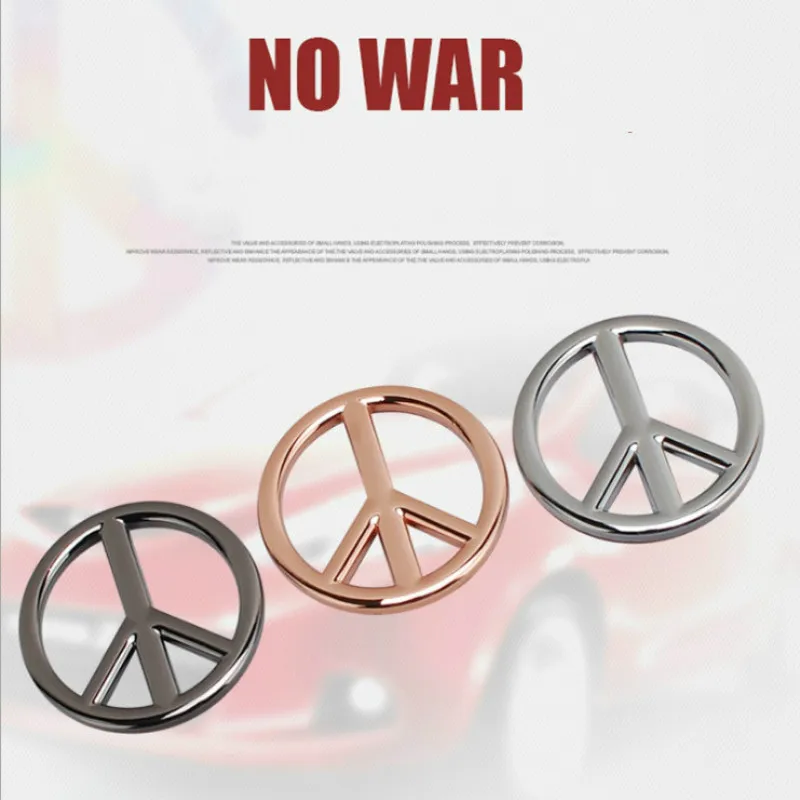 

World Peace Sign Logo Symbol 50mm No War 3D Metal Anti-war Car Badge Emblem Stickers Decal Car Styling Auto Accessories