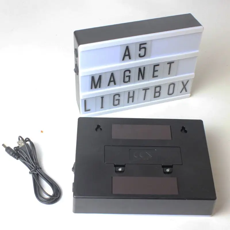 

A5 Size Mini Magnetic 7 Colors Changing Cinematic Night Light LED Message Box With 90 Letters Numbers Symbols Remote Control