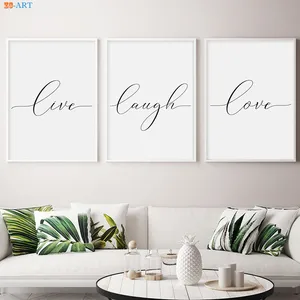 Live Laugh Love Canvas Poster Print Painting Minimalist Wall Art Wall Pictures for Living Room Nordic Decoration Home