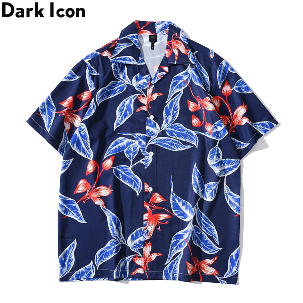 

Гавайская рубашка с принтом Dark Icon, винтажная уличная рубашка-поло, Мужская светильник Кая рубашка из материала, крутые мужские рубашки