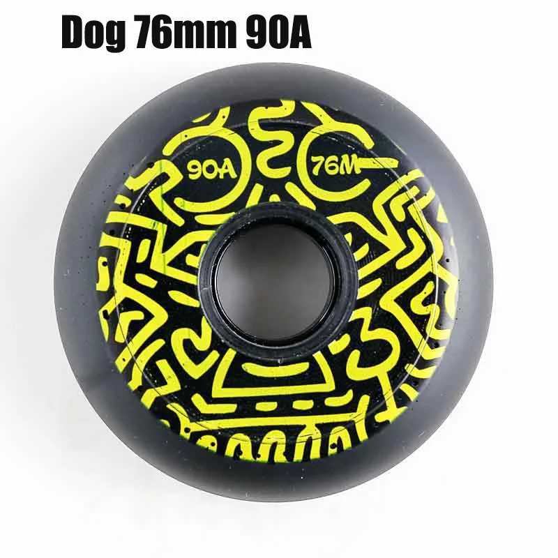 Dog 76mm 90A 4 шт. качественные PU раздвижные колеса для роликовых коньков использовать для роликовых коньков скутер скейтборд колеса 85A 83A 90A 72 76 80 мм дропшиппинг - Цвет: Dog 76mm 90A