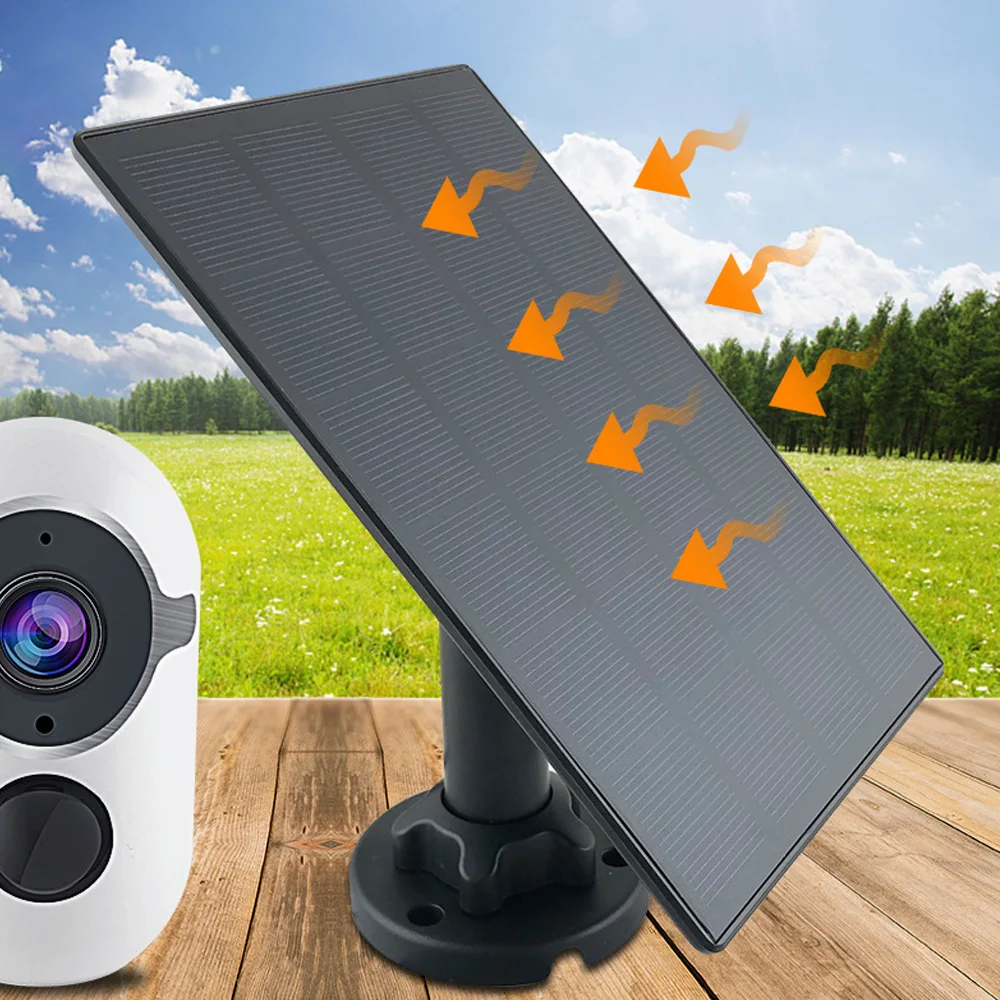 

5V Solar Panel Charger with 3 meters (10 Ft) Charging Cable Charge for Security Camera Outdoors Rechargeable IP Camera etc.