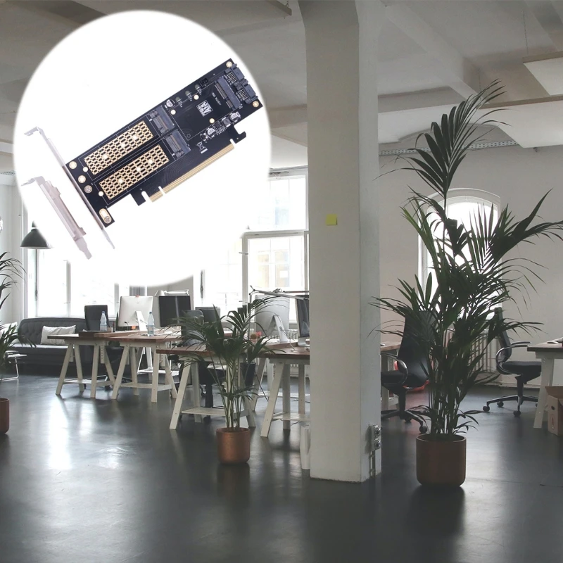 

3 in 1 M.2 and mSATA SSD Adapter Card for M.2 NVME SSD to PCIE Adapter, mSATA to SATA Adapter with Aluminum Heat Sink for Window