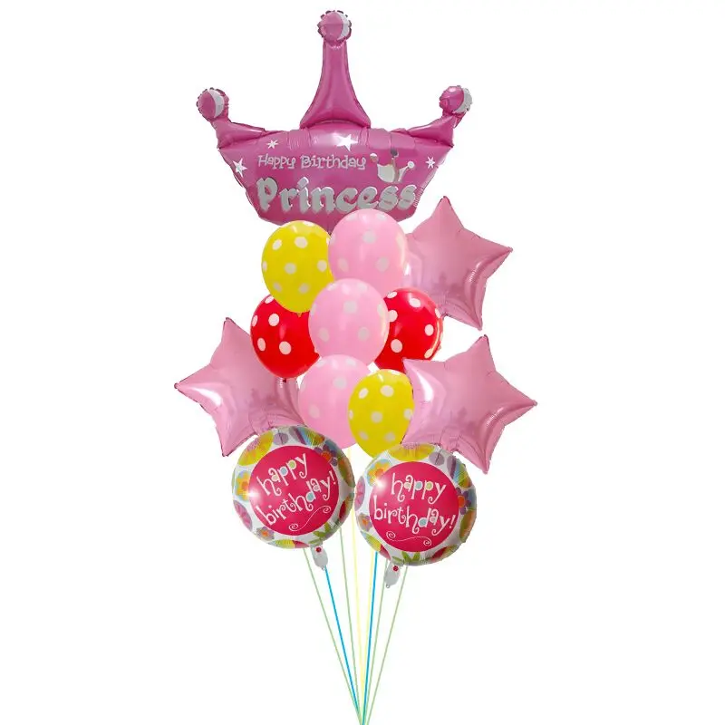 13 шт./компл. шары на день рождения для мальчиков и девочек принцессы принца