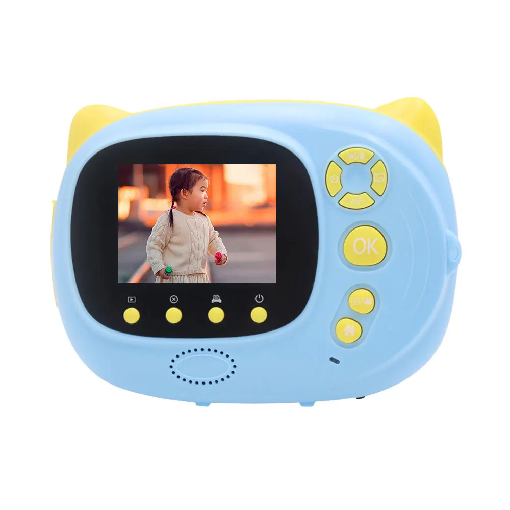 Kids Camera-Blue 2,4 дюймов ips lcd wifi Cams Детская Цифровая камера 1080P Full HD мгновенная печать видео видеокамеры профессиональные детские камеры подарки - Цвет: Kids Camera-Blue