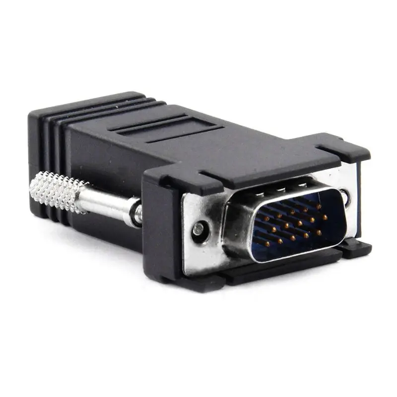 

VGA Extender Male To Lan Cat5 Cat5e/6 RJ45 Ethernet Female Converter Adapter