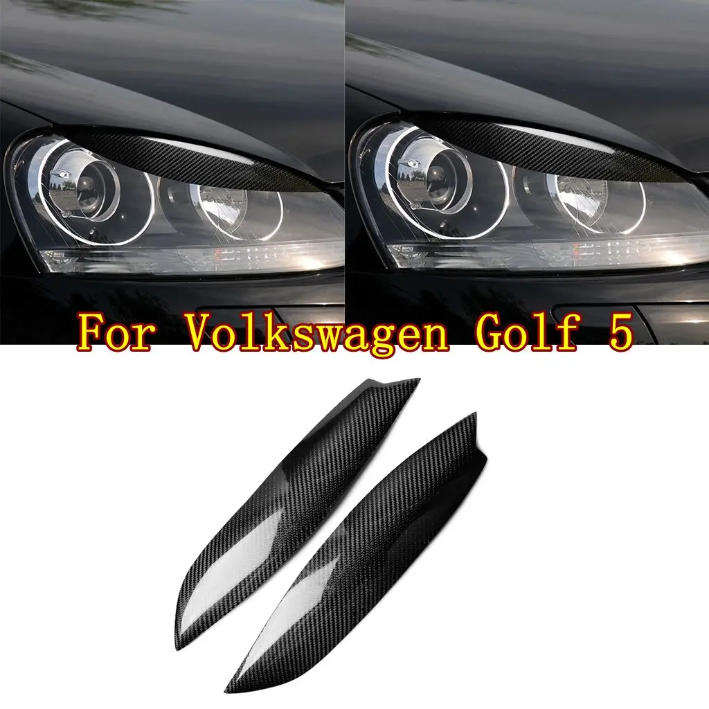 

1 пара, накладки на передние фары из углеродного волокна для Volkswagen GOLF MK5 GTI R 2005 2006 2007