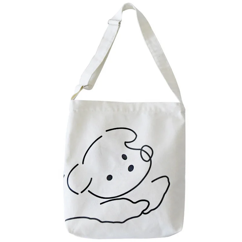 

Холщовые женские сумки с мультяшным принтом, многоразовые дамские сумочки для покупок, однотонные экологически чистые складные женские то...