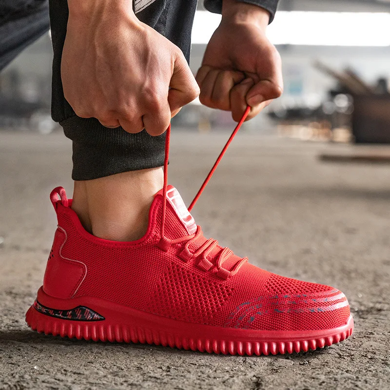 

2021 Outdoor Men's Steel Toe Anti Smashing Indestructible Work Safety Boots Shoes Men Puncture Poof Slip Zapatos De Hombre