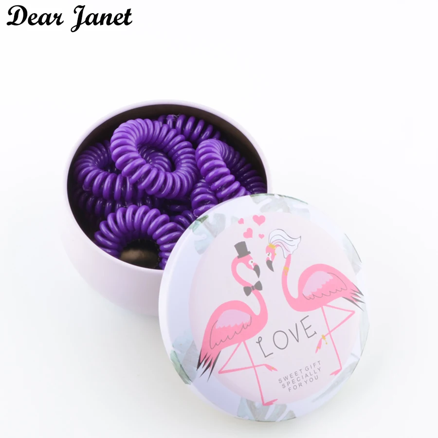 8Purple 12 шт./кор. 3,5 см телефонная линия конский хвост держатель резинки для волос Инструменты для укладки волос головные уборы для детей девочек Женский железный ящик для хранения - Цвет: 8Purple