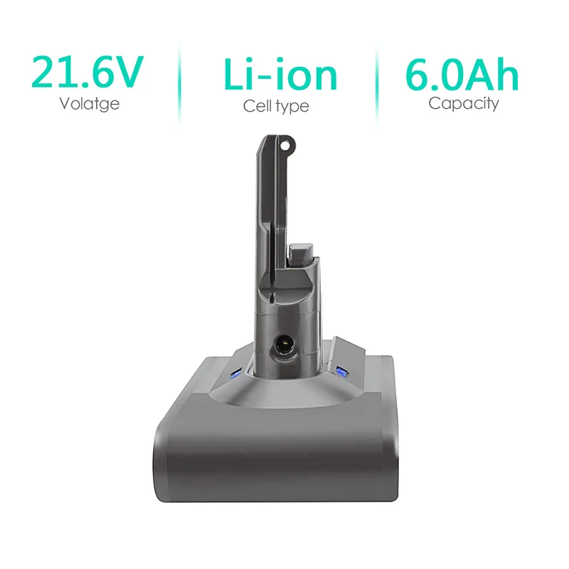 Vacuum Cleaner Battery for Dyson V6 V7 V8 4000mAh 21.6V Series SV07 SV09 SV10 SV12 DC62 DC58 Rechargeable Bateria | Электроника