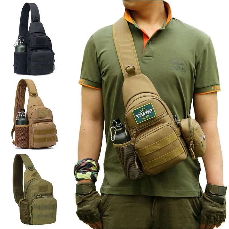 

Tactical Army Shoulder Bag Men Sling Crossbody Molle Bags Multicam Camouflage Camping Travel Hiking Hunting Military Backpack