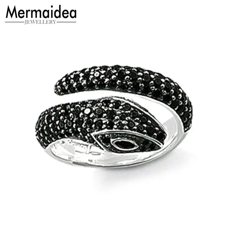 Женское кольцо с серебряным покрытием и черным фианитом|Кольца| |