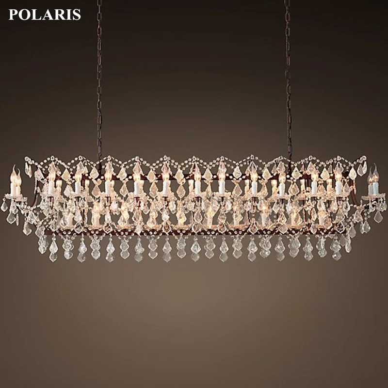 Винтажный Хрустальный люстра светильник рустикальная свеча подвесной для дома и