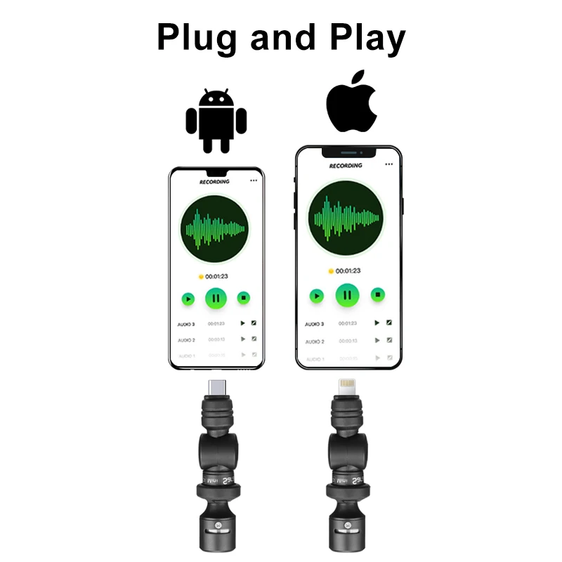 Мини-микрофон Saramonic Smartmic Di Mini / UC с разъемом Lightning/Type C для iPhone смартфонов на Android