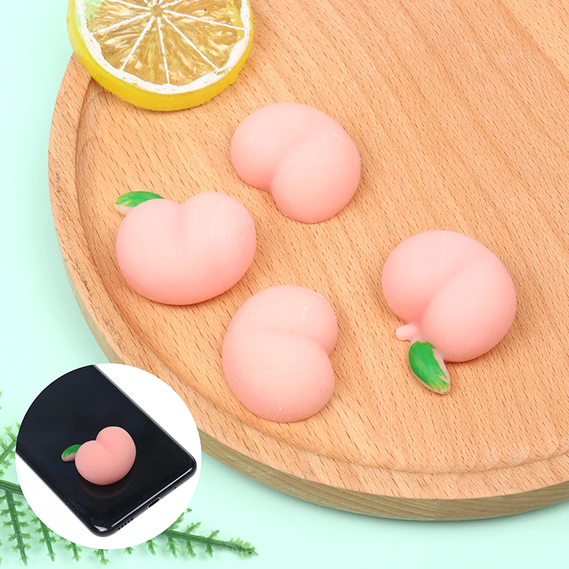 

2Pcs Pinch Decompress Cute Peaches Butt Soft Silicone Decompression Toy