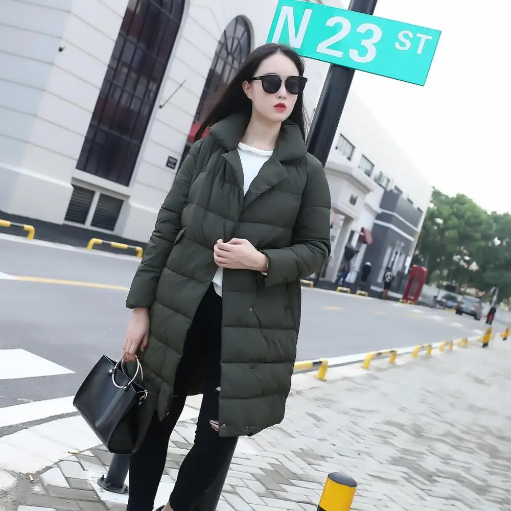 Зимняя Повседневная Длинная парка Одежда большого размера плотное теплое пальто
