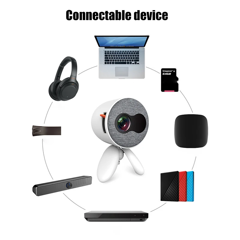 

Mini Portable Pocket Projector 1080P HDMI USB 3D LED Projector Video Player Kids Gift VH99