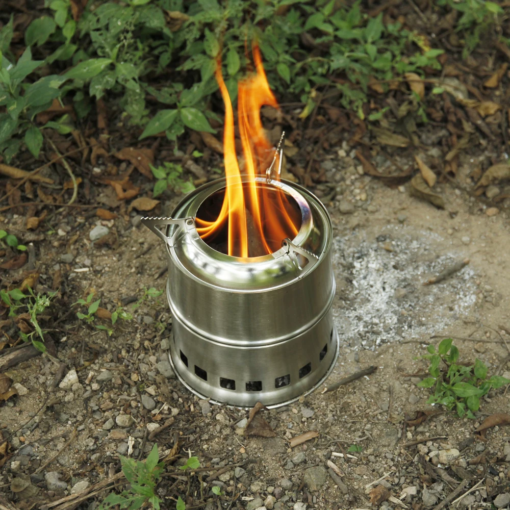 

Outdoor Wood Gas Wood-Burning Stove Portable Folding Firewood Stove Camping Gasification Furnace