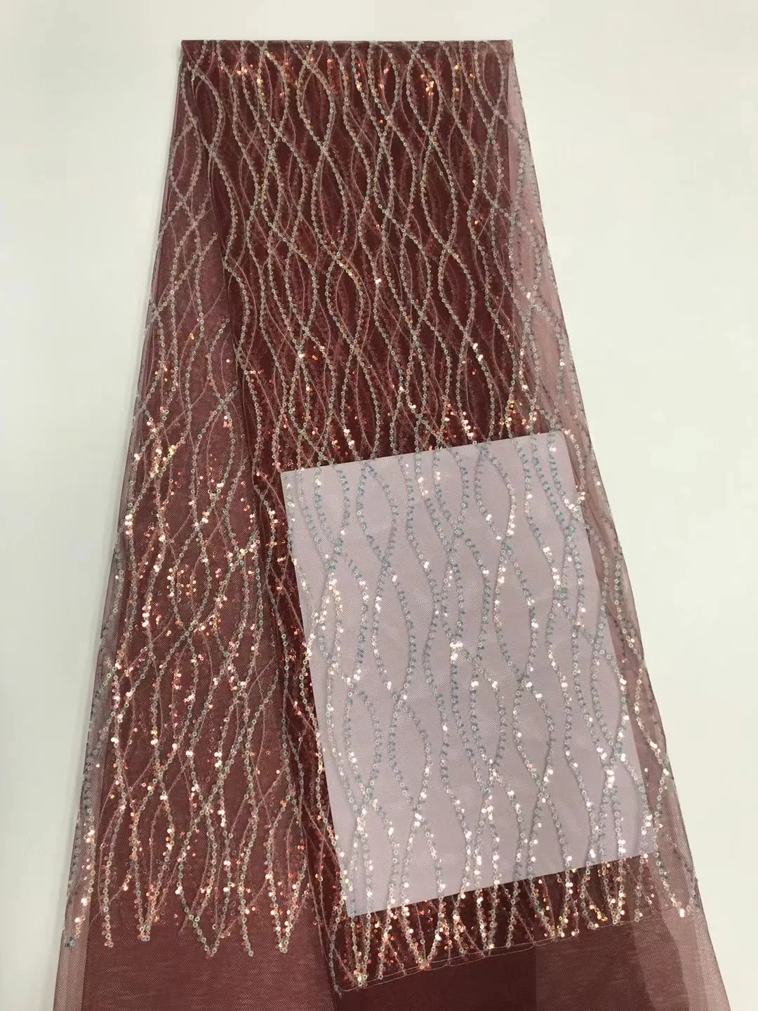 

2021 French Swiss Net Sequin High Quality Nigerian African Tulle Mesh Lace Fabric For Party Wedding Dress 5Yards/Lot JL0412