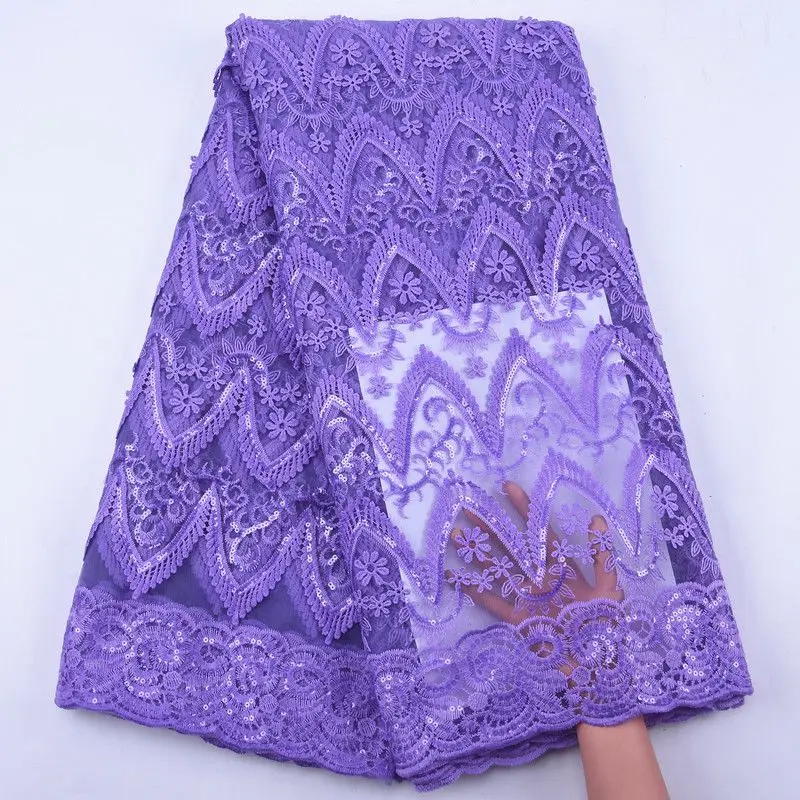 2020 Высококачественная африканская французская кружевная ткань с блестками