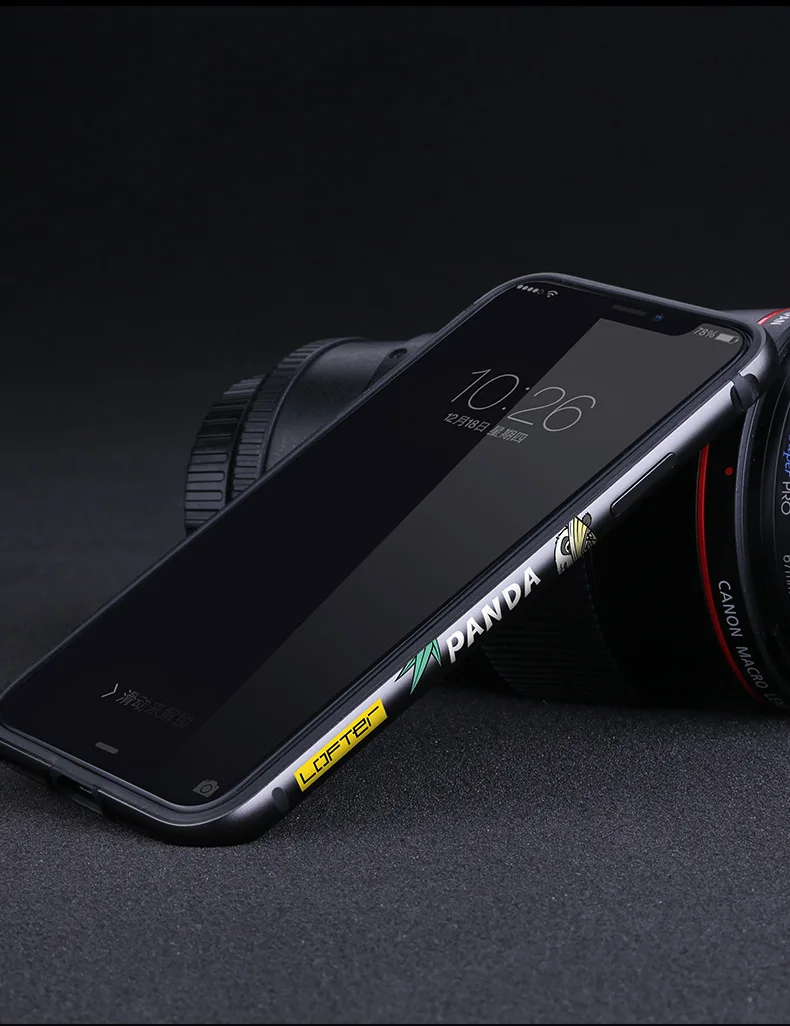 Металлический бампер для телефона с милой пандой для iPhone XS X, чехол для телефона s для iPhone XS Max, чехол с мультяшной алюминиевой силиконовой рамкой, чехол