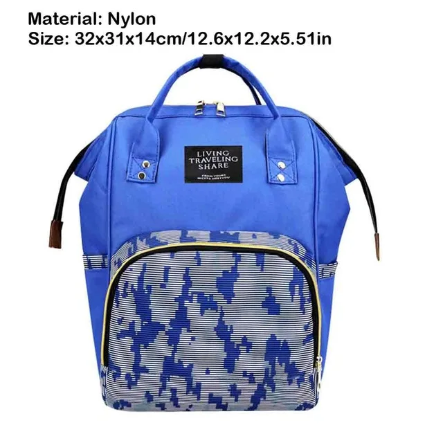 Blue camouflage Новинка, модная сумка для мумии, для подгузников, в полоску, большая вместительность, рюкзак для мамы, женский, для путешествий, шоппинга, для кормления, для хранения подгузников, сумка-Органайзер - Цвет: Blue camouflage