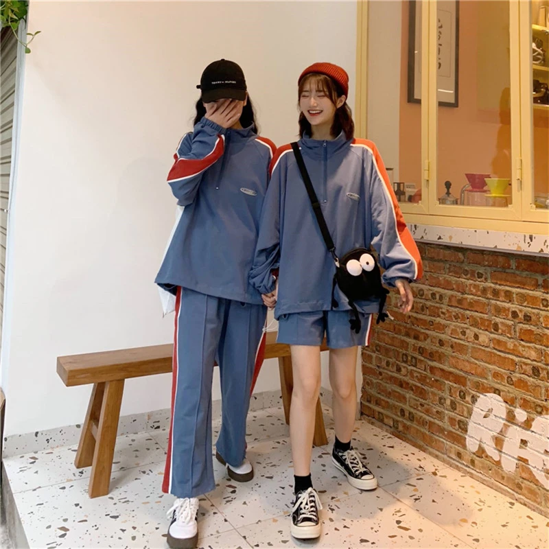 

New Sweater Loose Sporty Style Women's Suit Sports Leisure Two-Piece Trousers 2021 Spring New Net Celebrity Fashion A49